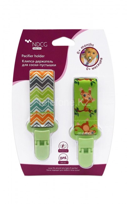 Клипса-держатель NDCG для соски-пустышки 0+, 25 см,  2 шт
