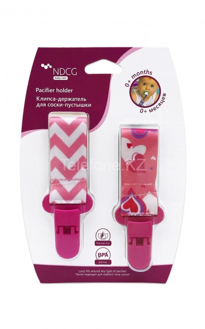 Клипса-держатель NDCG для соски-пустышки 0+, 25 см,  2 шт 