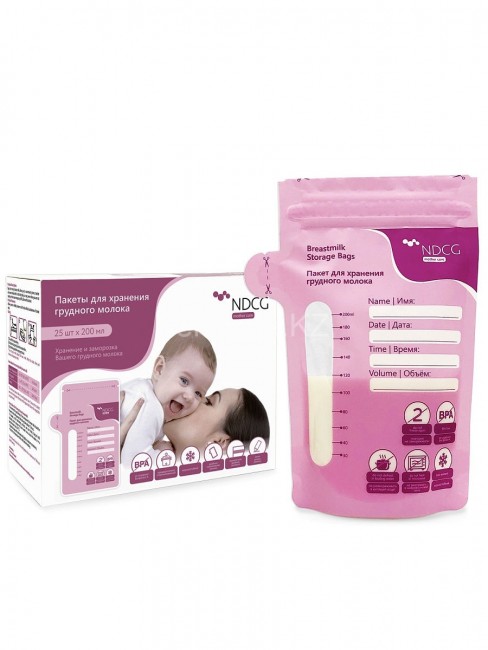 Пакеты для хранения грудного молока NDCG Breastmilk Storage Bags, 200 мл, 25 шт Пакеты для хранения грудного молока NDCG Breastmilk Storage Bags, 200 мл, 25 шт